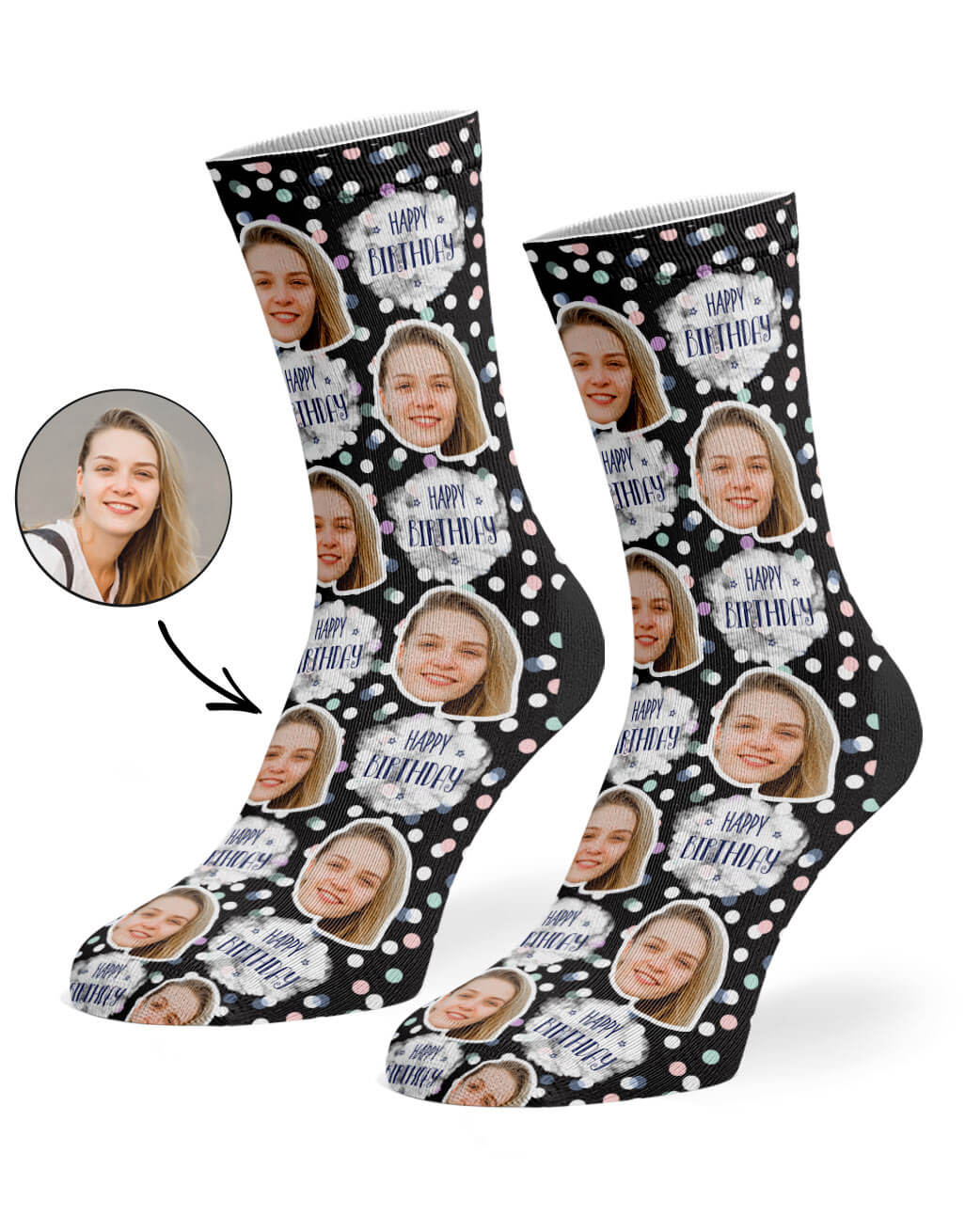 Spotty Birthday Custom Socks