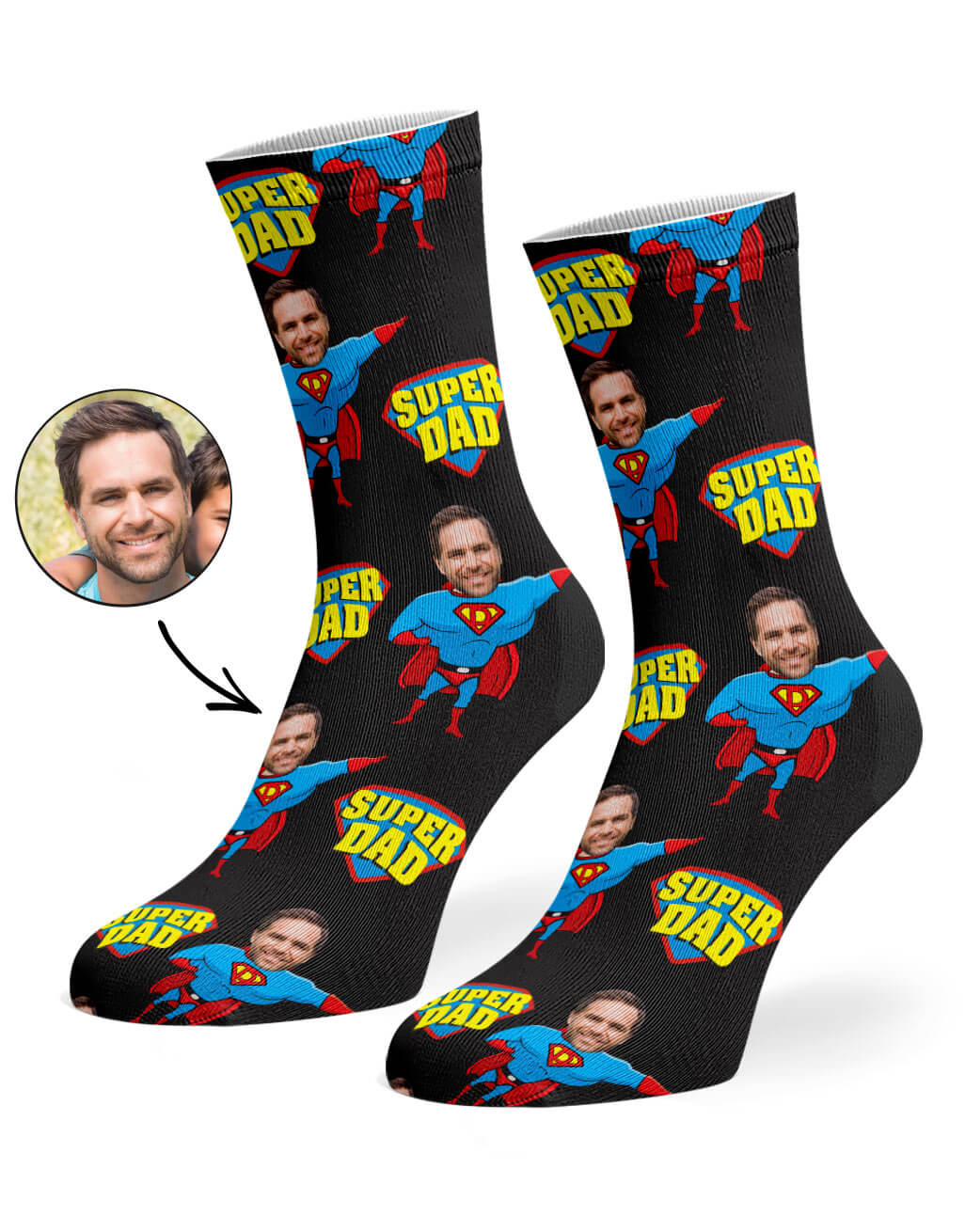 Super Hero Dad Custom Socks