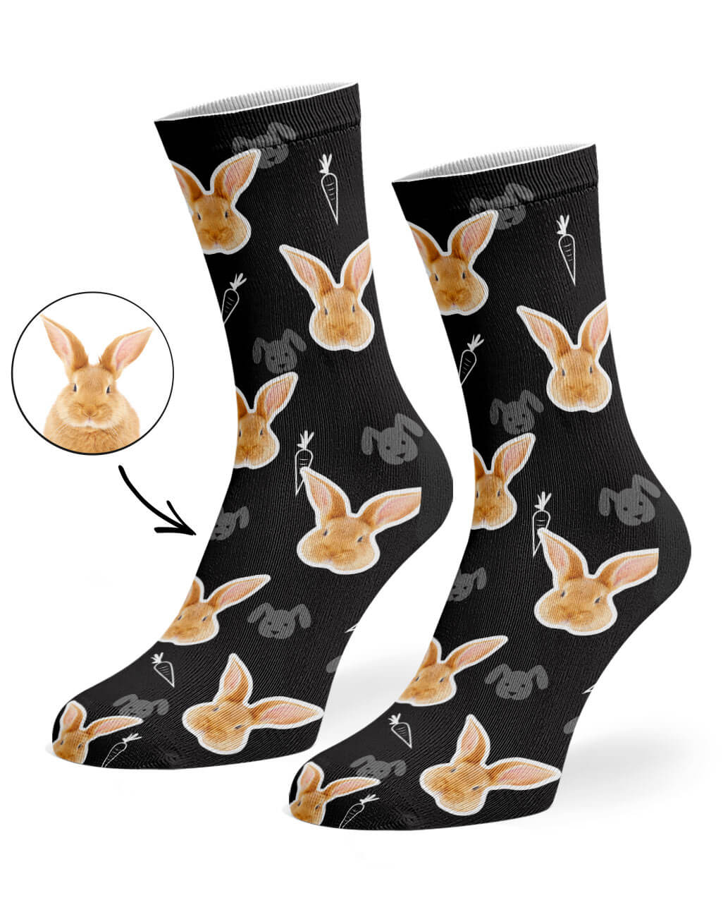 Custom Printed Rabbit Socks - Personalized Bunny Socks – Super Socks