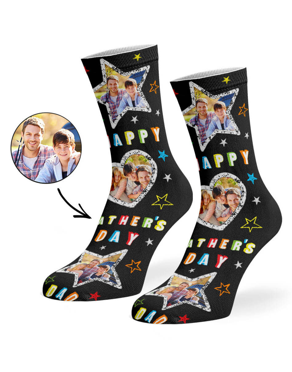 Happy Father's Day Face Custom Socks