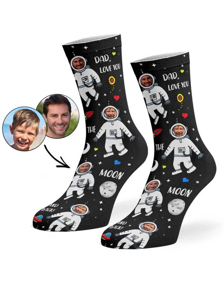 Moon & Back Dad Custom Socks