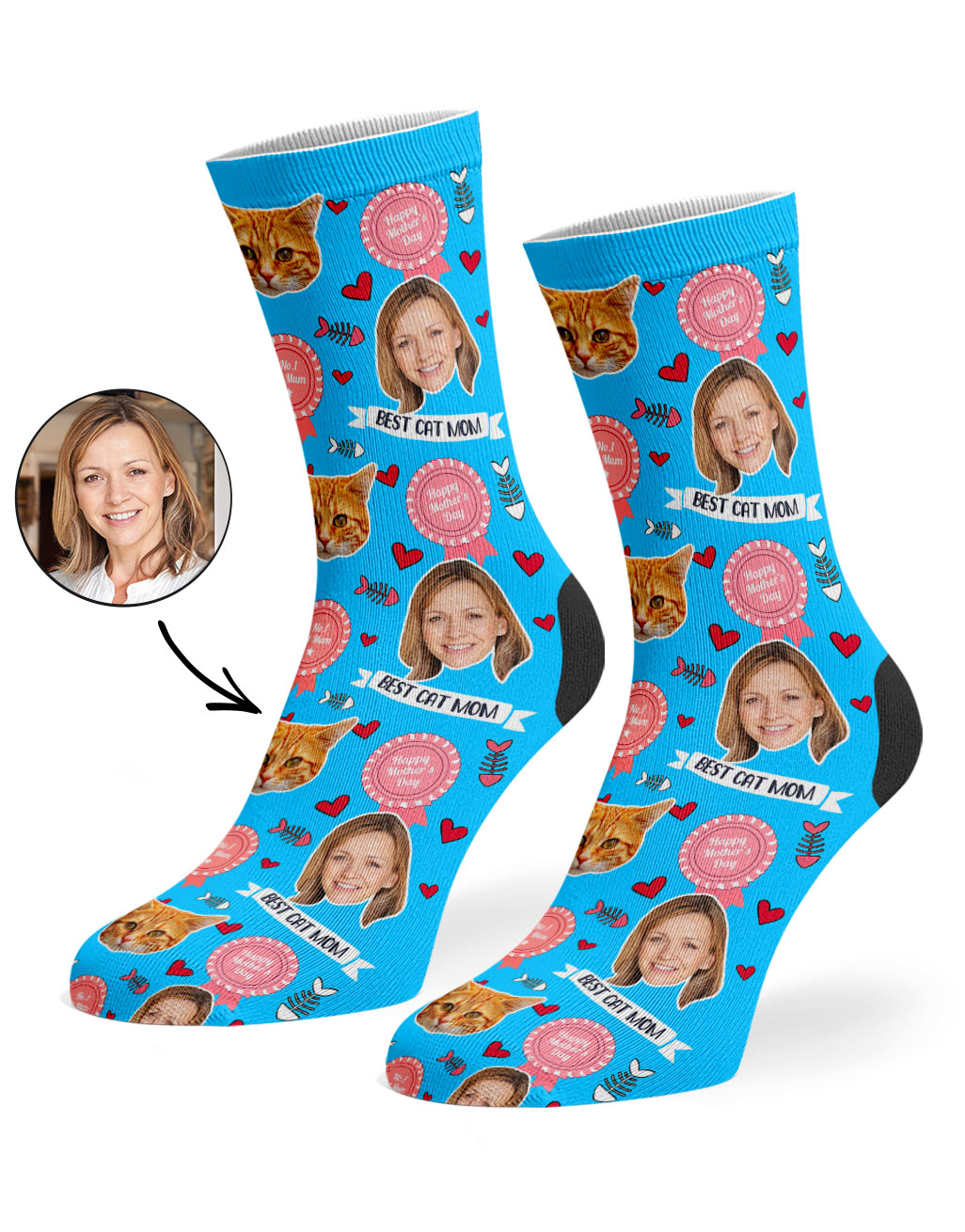 Best Cat Mom Custom Socks