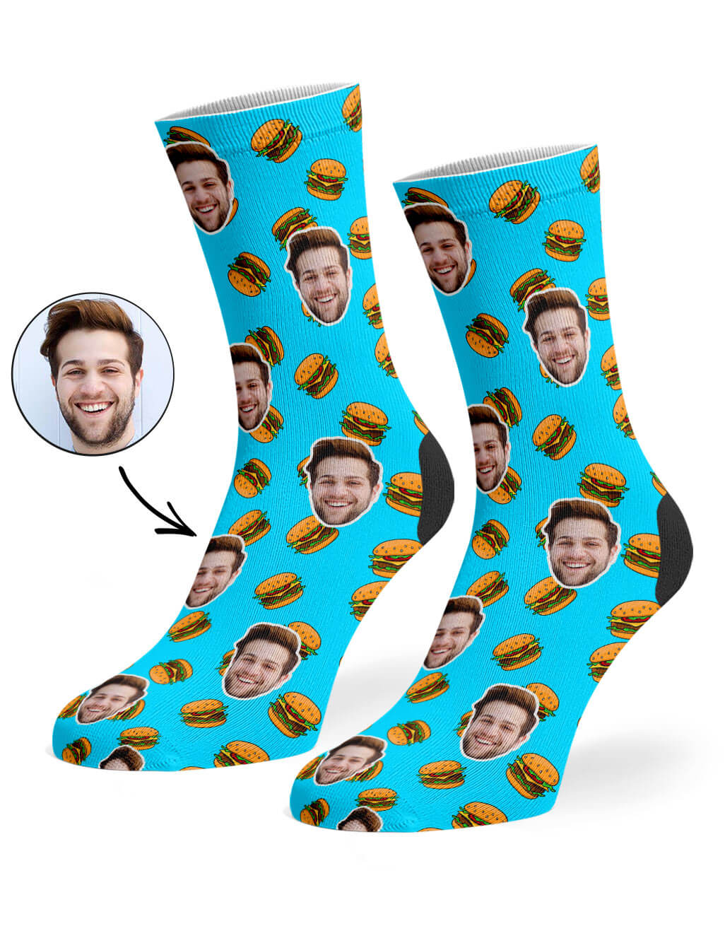 Burger Face Custom Socks