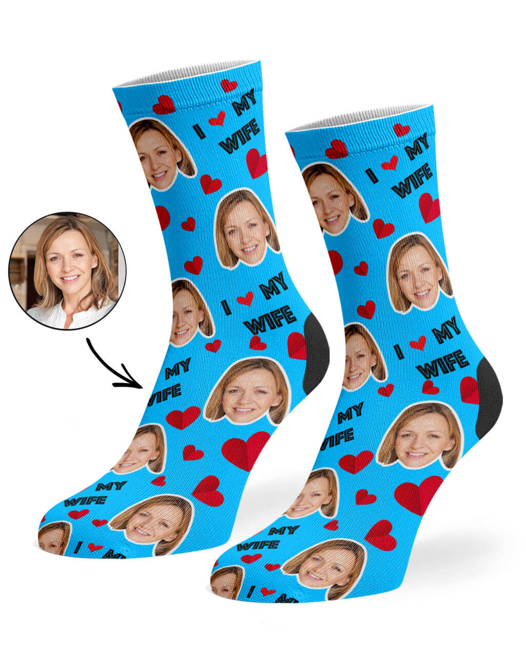 I Love My Wife Custom Socks