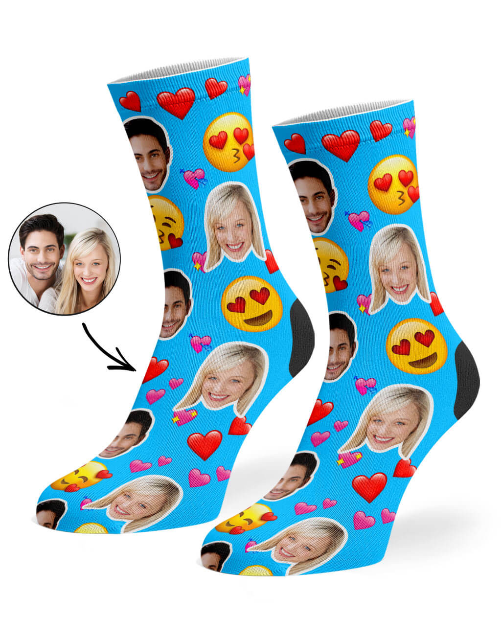 Love Emoji Custom Socks