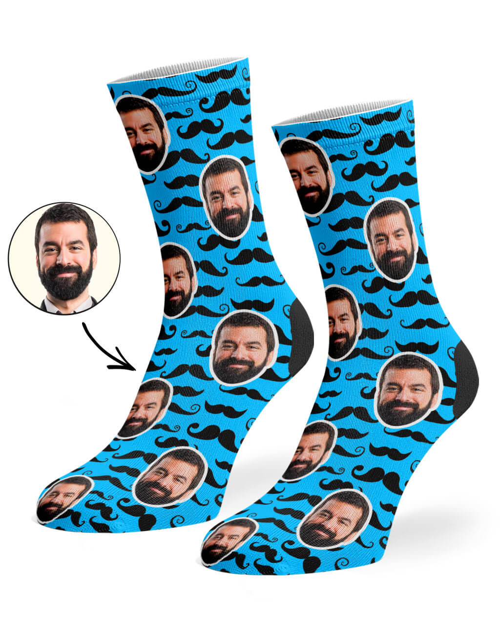 Moustache Pattern Custom Socks