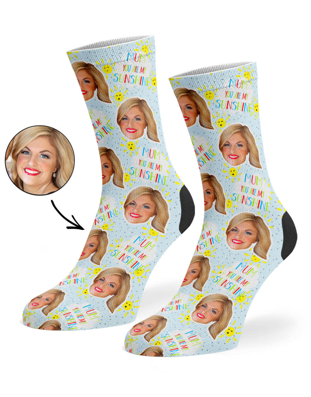 You Are My Sunshine Custom Socks