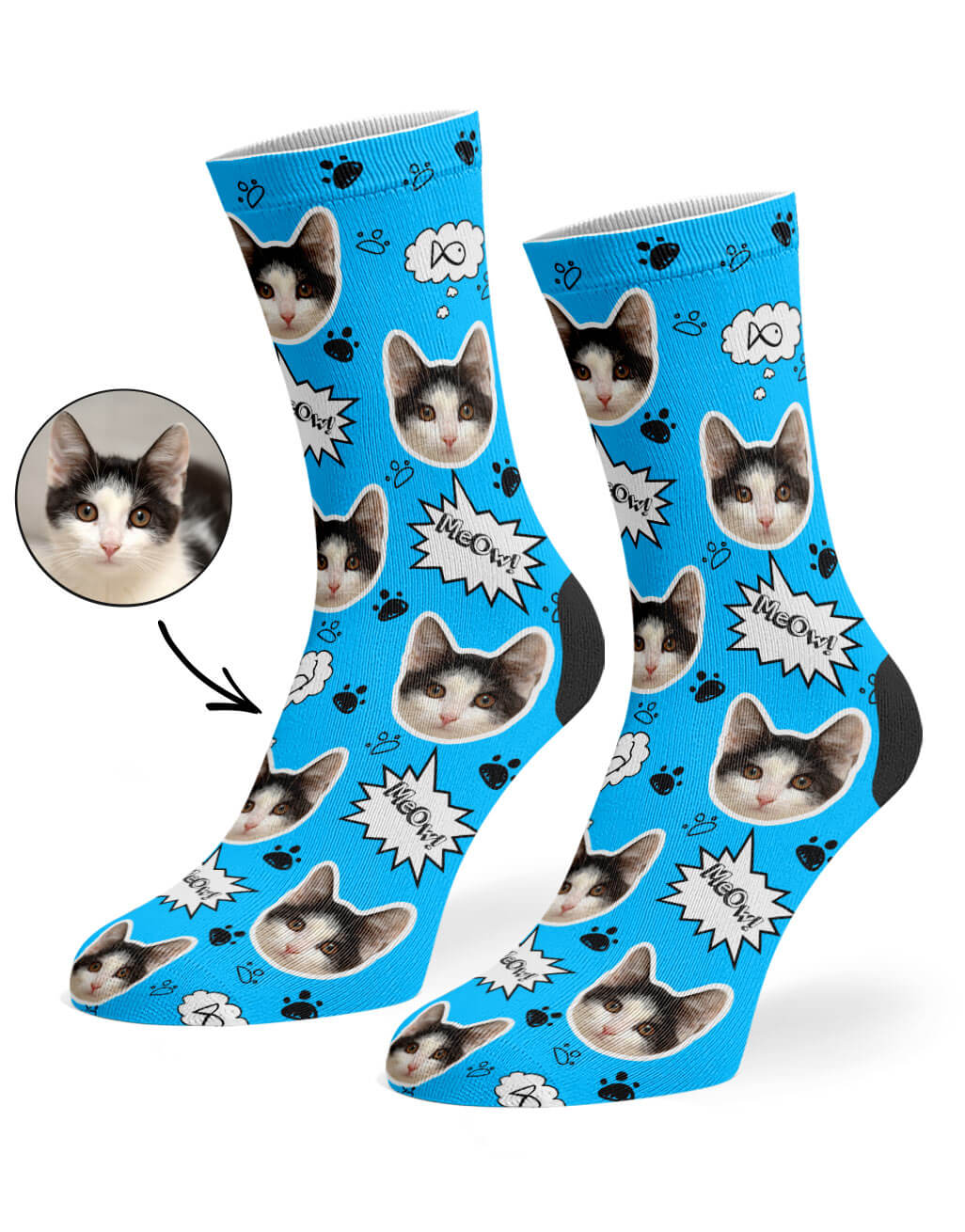 Your Cat Meow Custom Socks