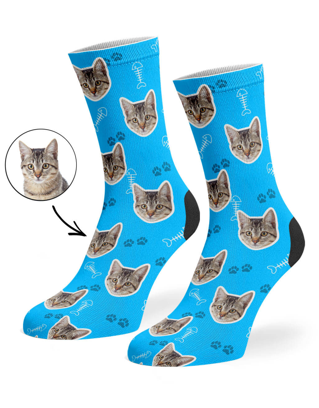 cat socks featuring your photo