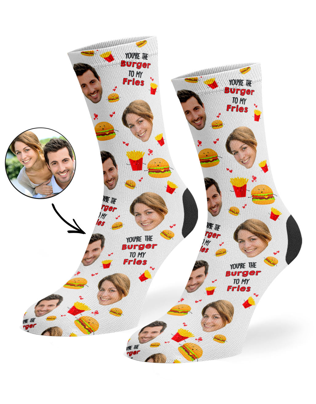 Burger To My Fries Custom Socks
