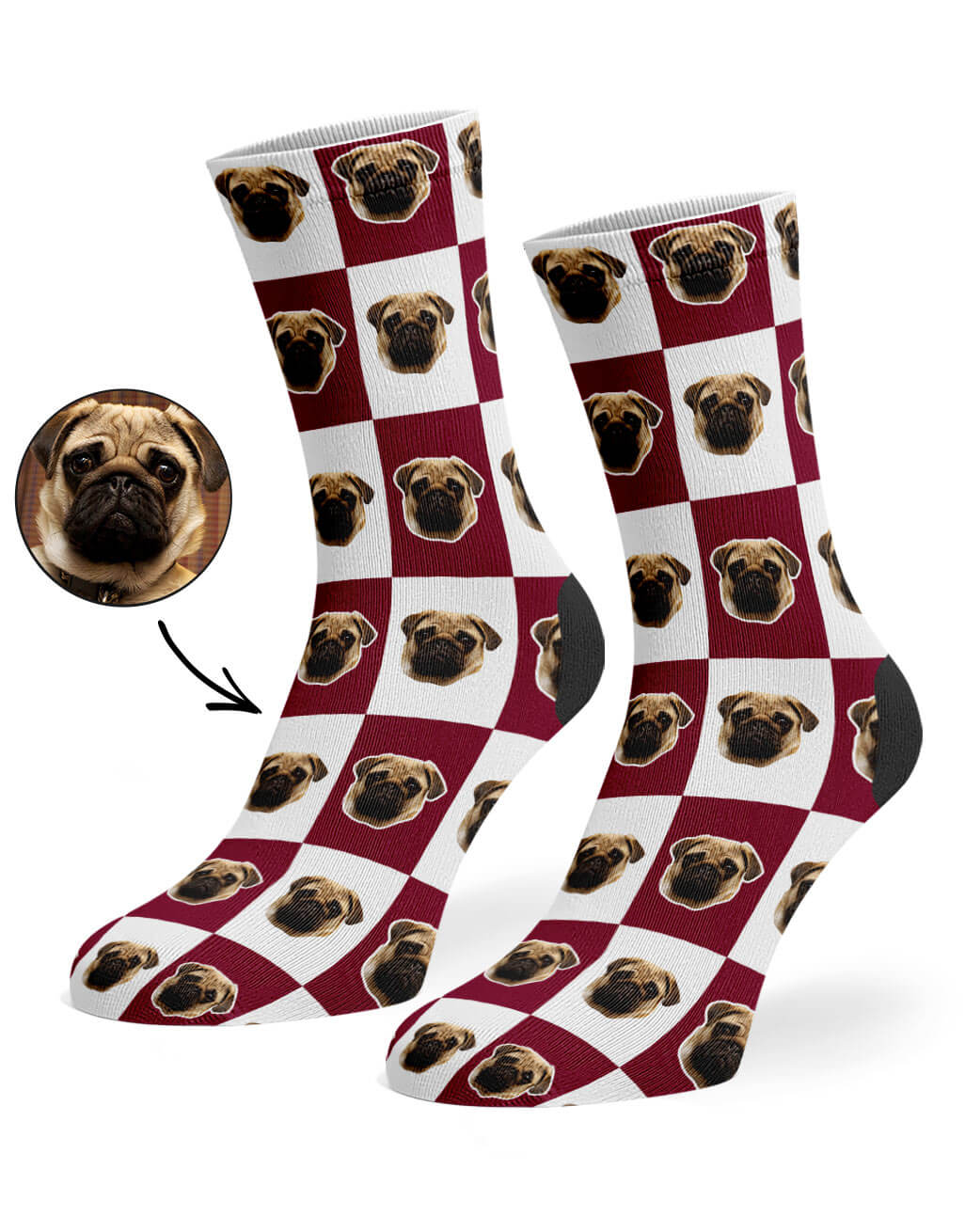 Chequered Dog Custom Socks