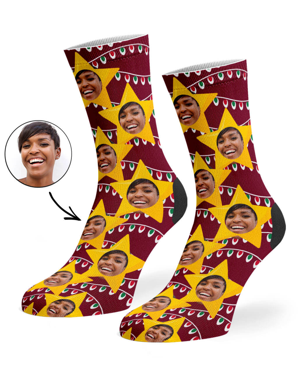 Christmas Star Custom Socks