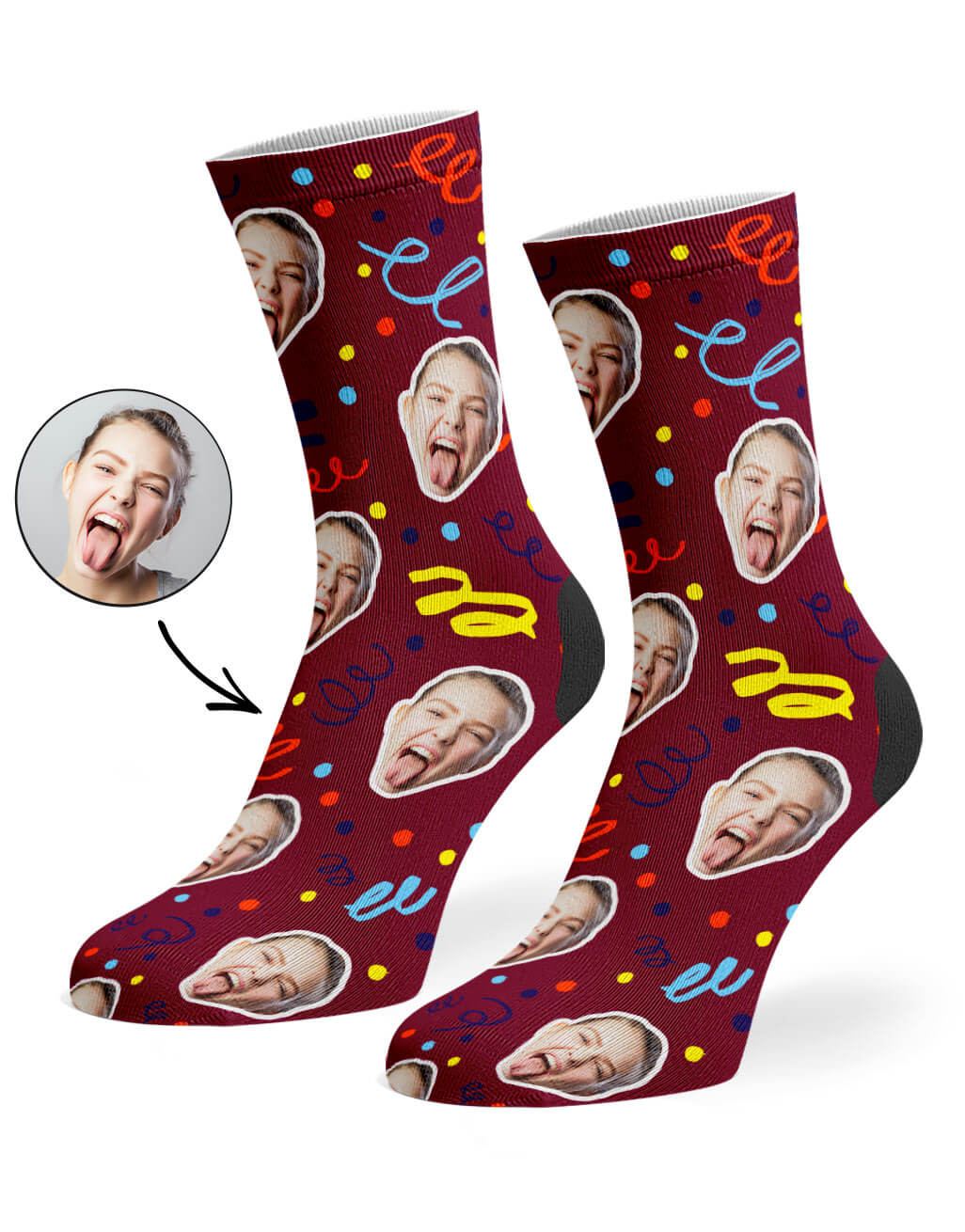 Happy Birthday Confetti Custom Socks
