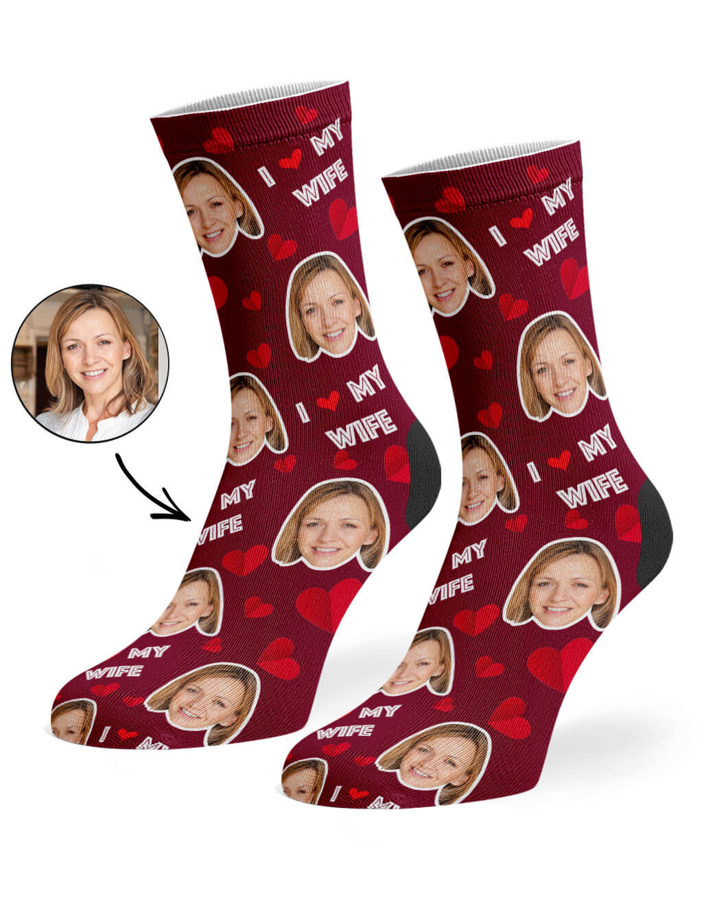 I Love My Wife Custom Socks
