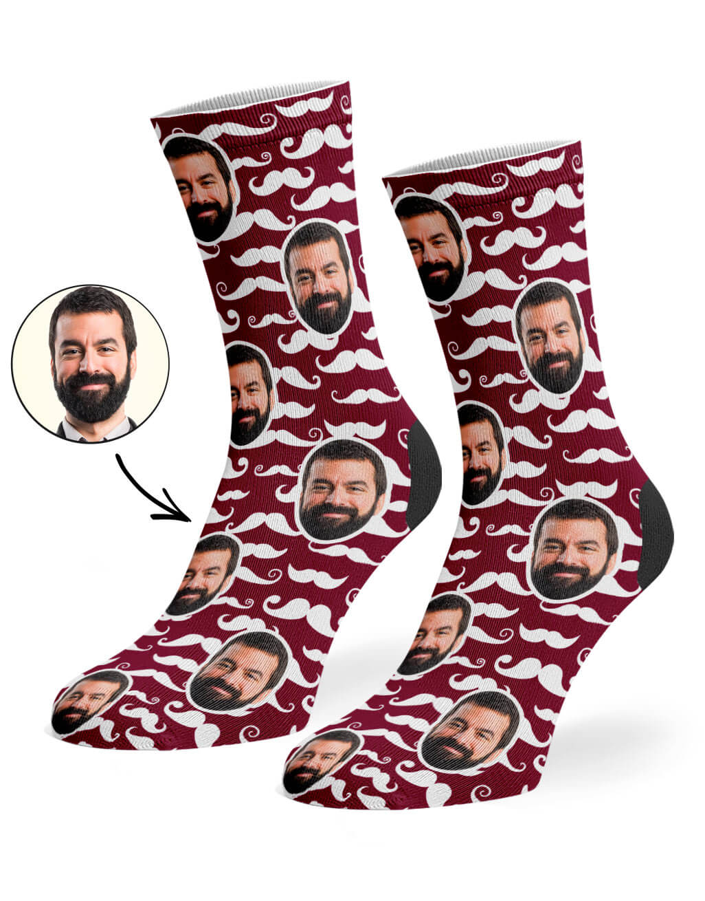 Moustache Pattern Custom Socks