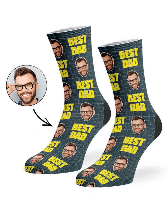 Bold Best Dad Custom Socks