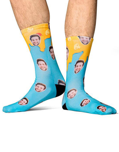 Cheesy Feet Face Custom Socks