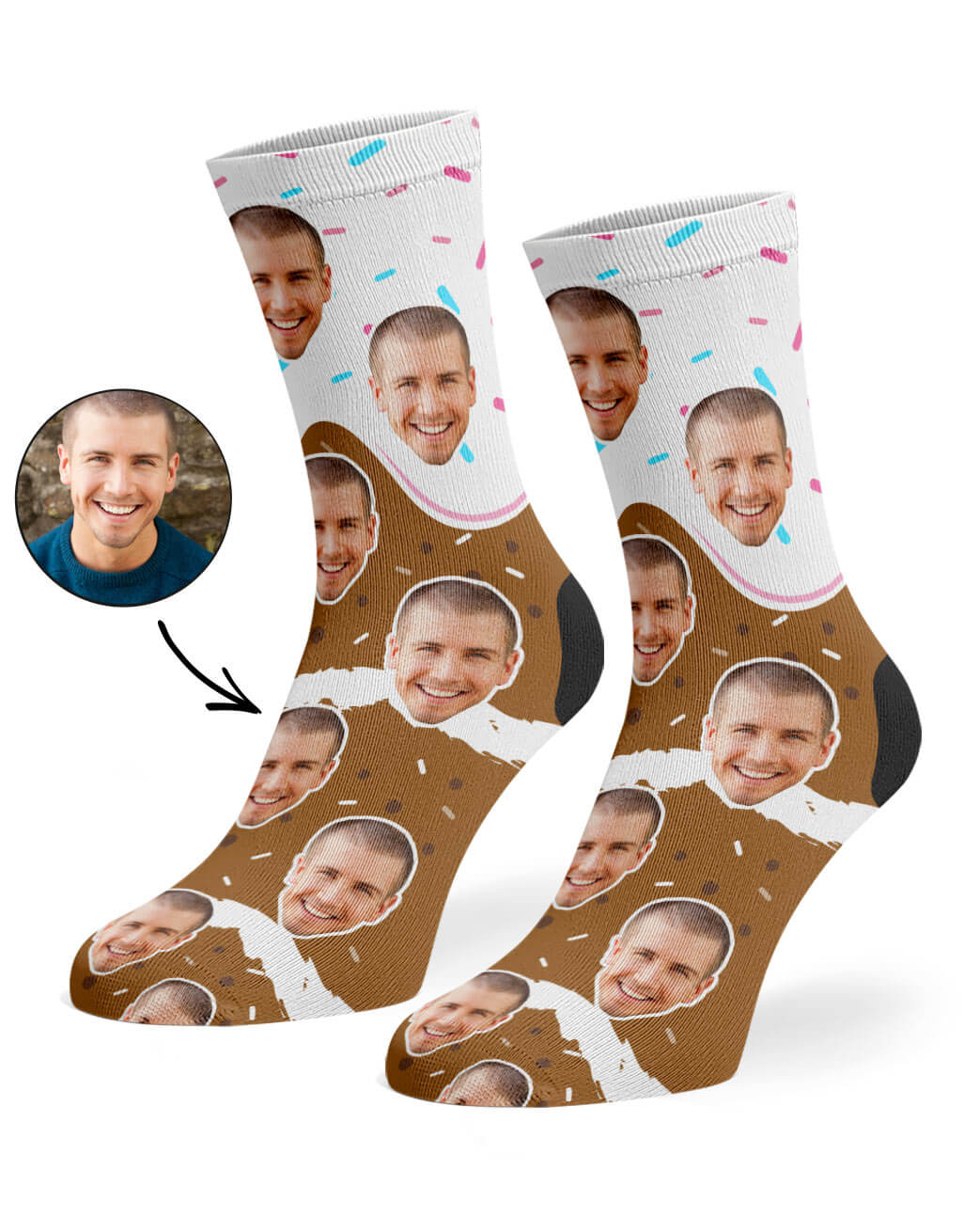 Birthday Cake Chocolate Custom Socks