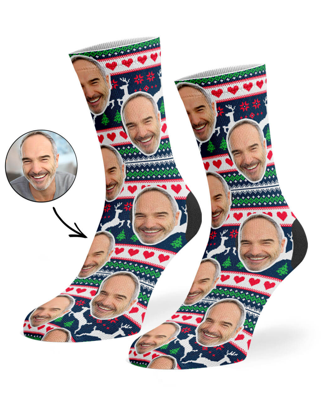 Christmas Reindeer Custom Socks