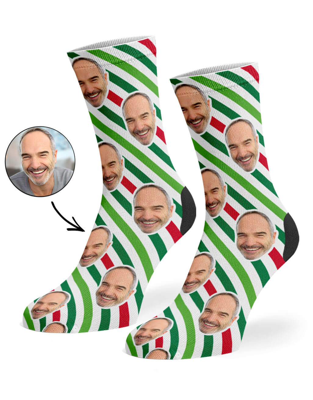 Christmas Stripes Custom Socks