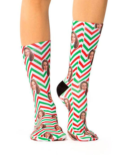 Christmas Zig Zag Custom Socks