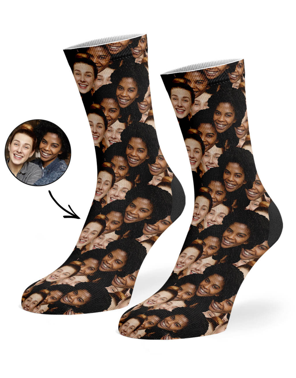 Couples Face Mash Custom Socks