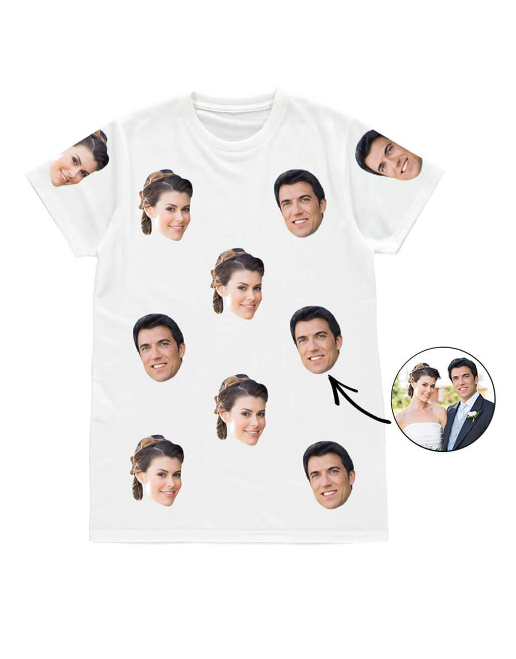 Personalized Couples Face Men's T-Shirt