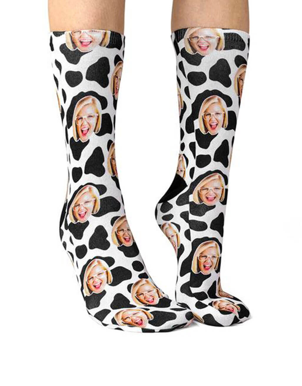 Cow Print Face Custom Socks