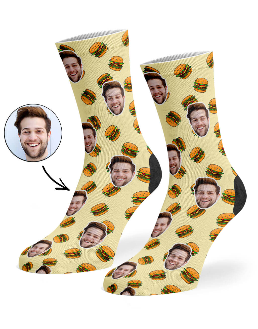 Burger Face Custom Socks