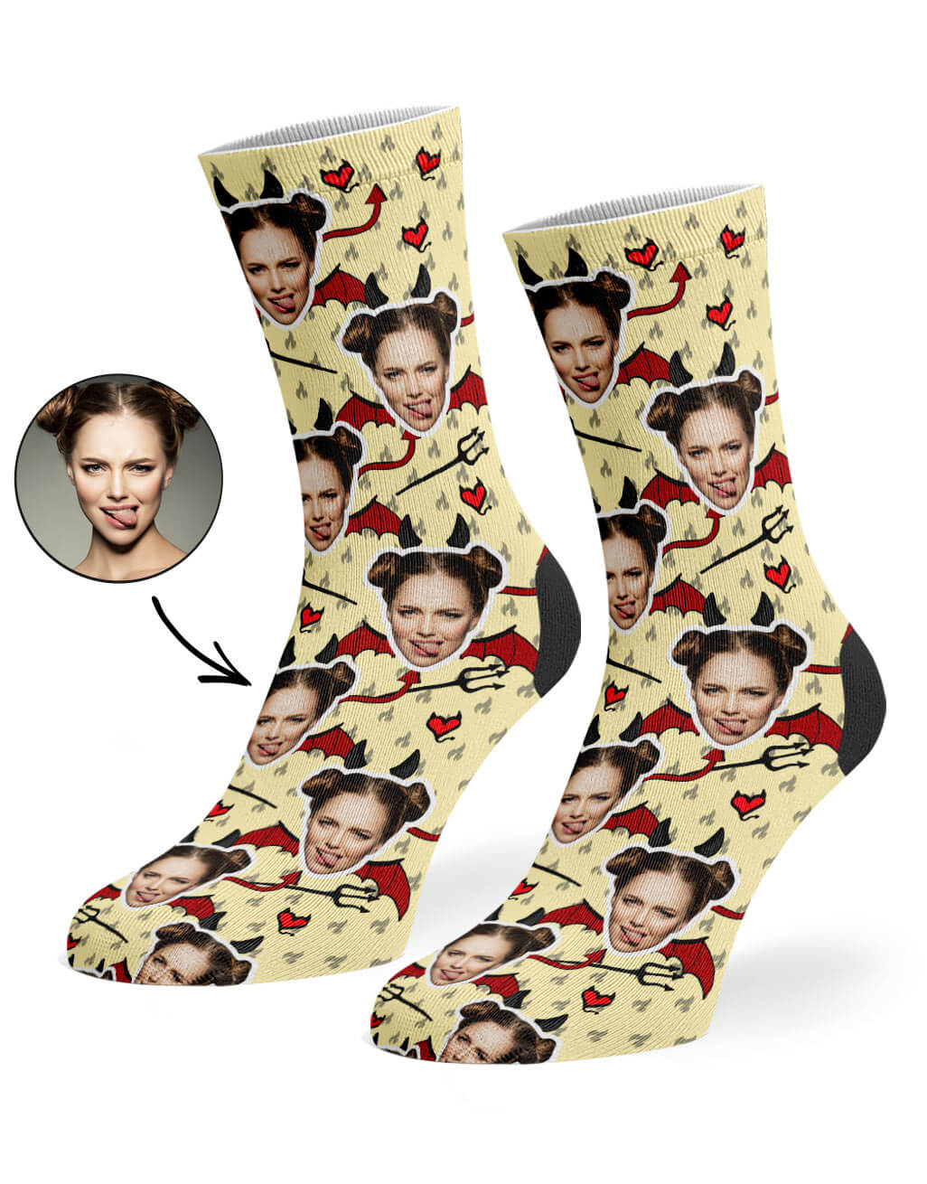 Devil Face Custom Socks