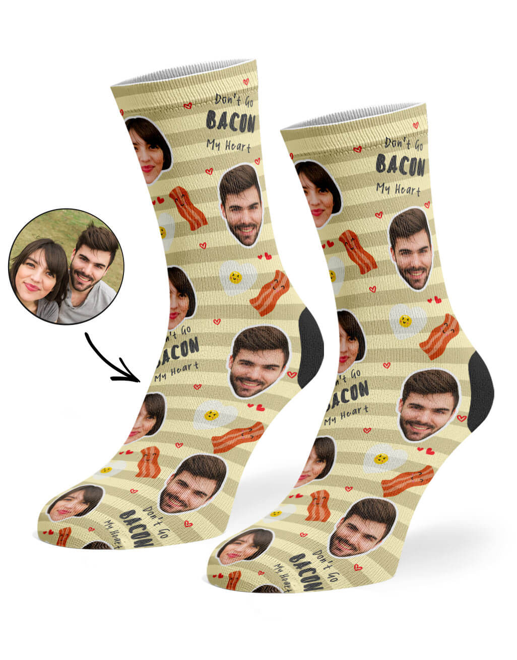 Don't Go Bacon My Heart Custom Socks