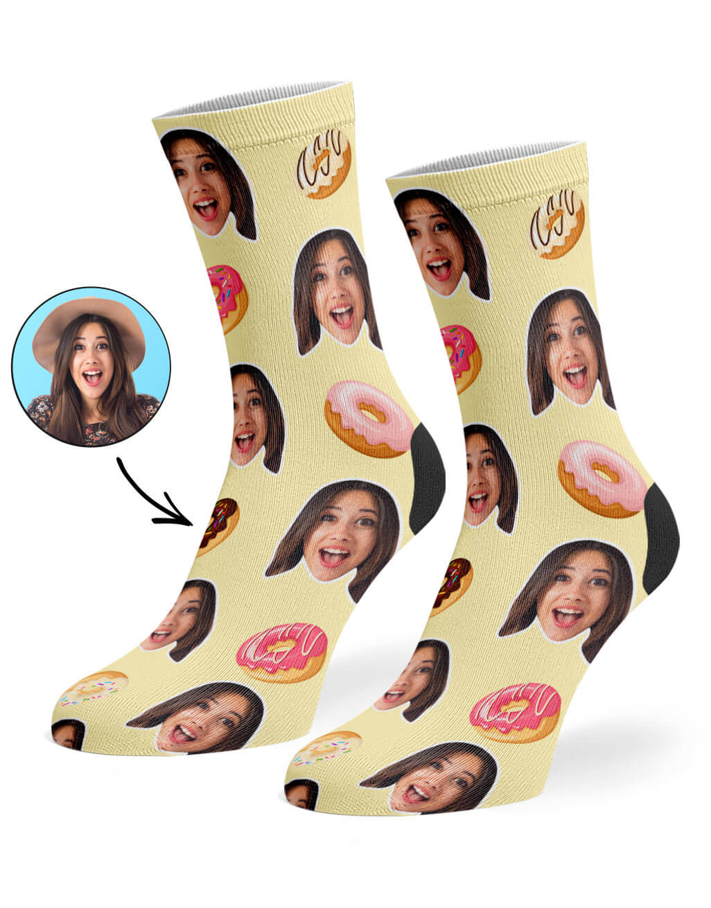 Donut Face Custom Socks