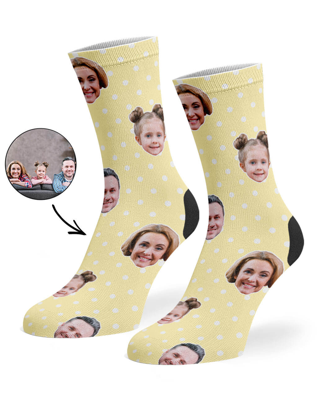 Family Polka Face Custom Socks