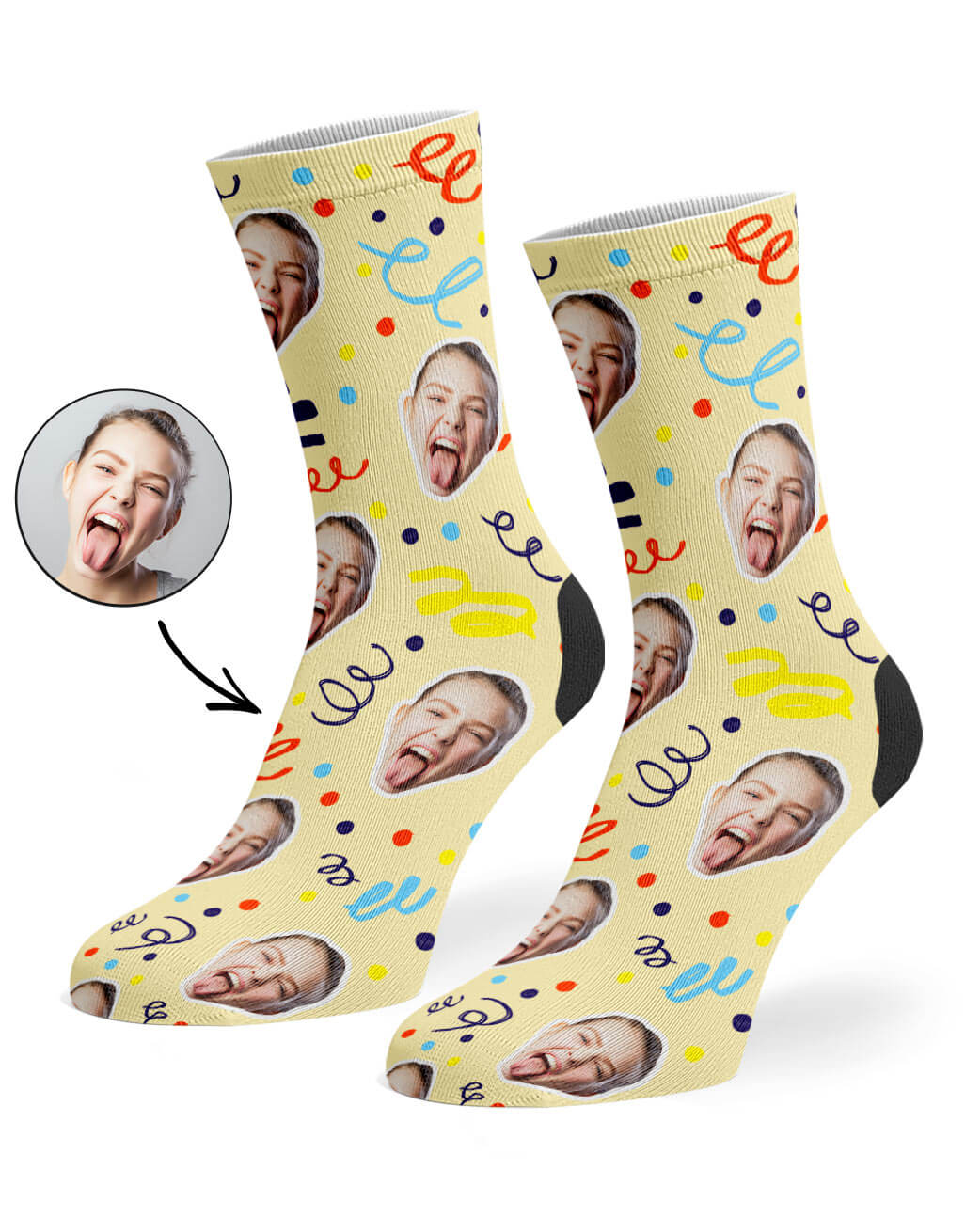 Happy Birthday Confetti Custom Socks