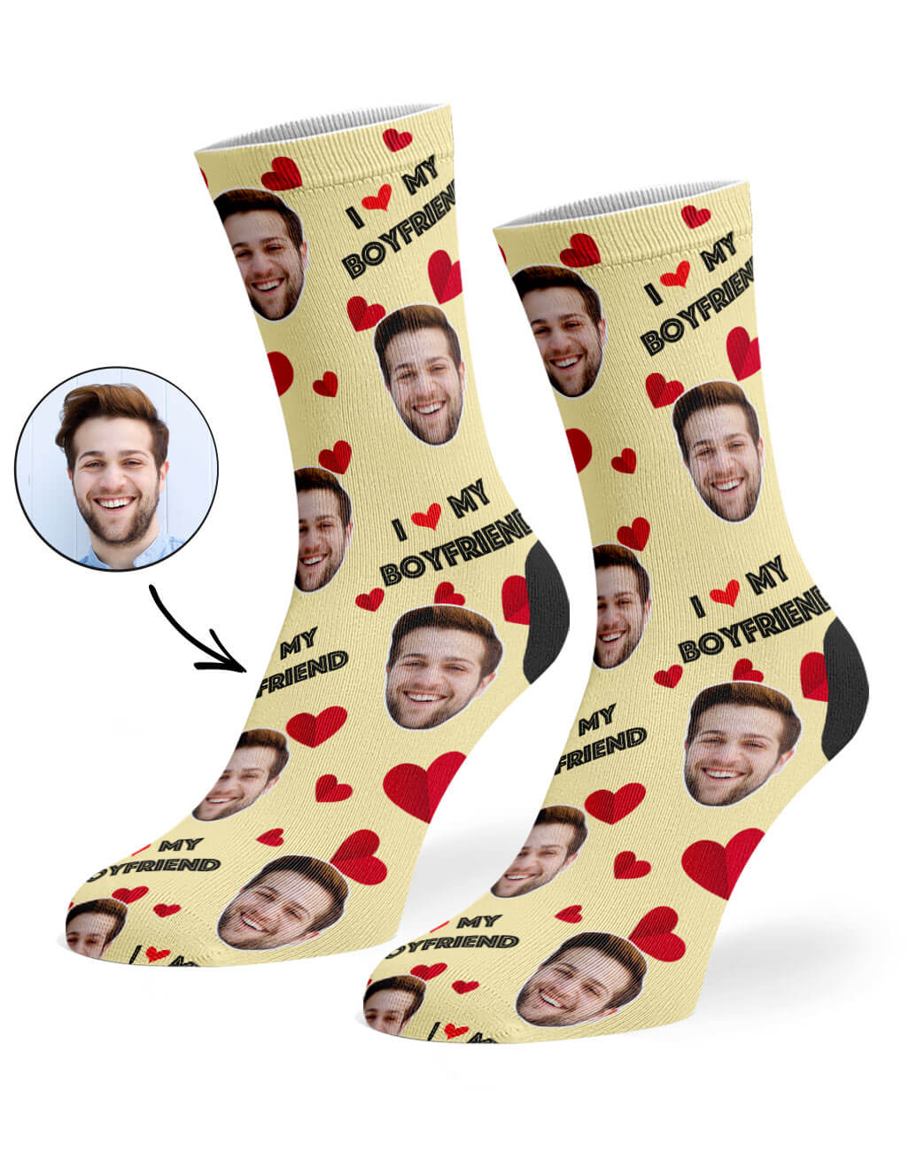 I Love My Boyfriend Custom Socks