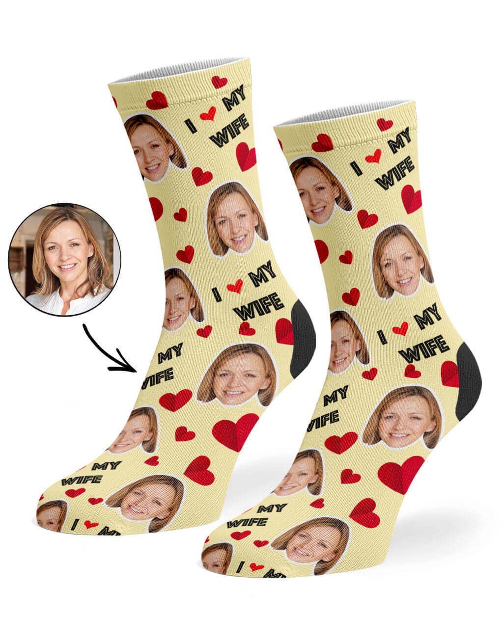 I Love My Wife Custom Socks