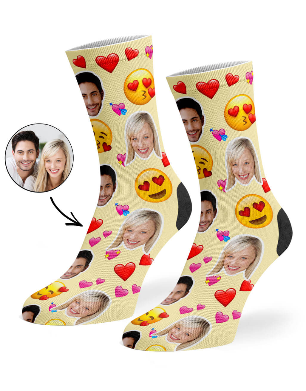 Love Emoji Custom Socks