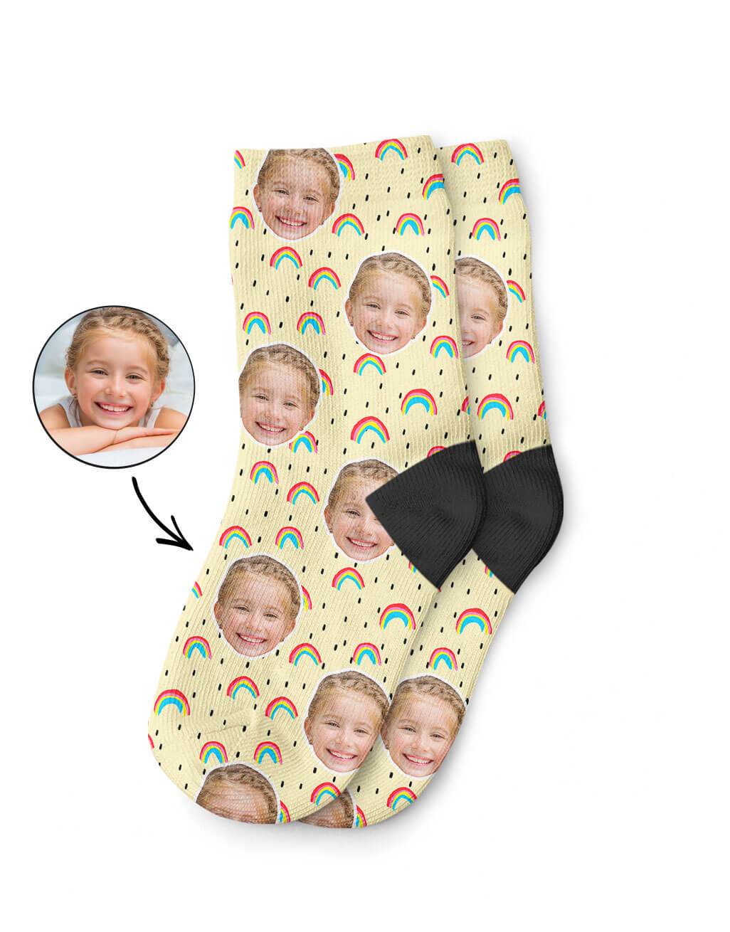 Rainbow Face Kids Socks