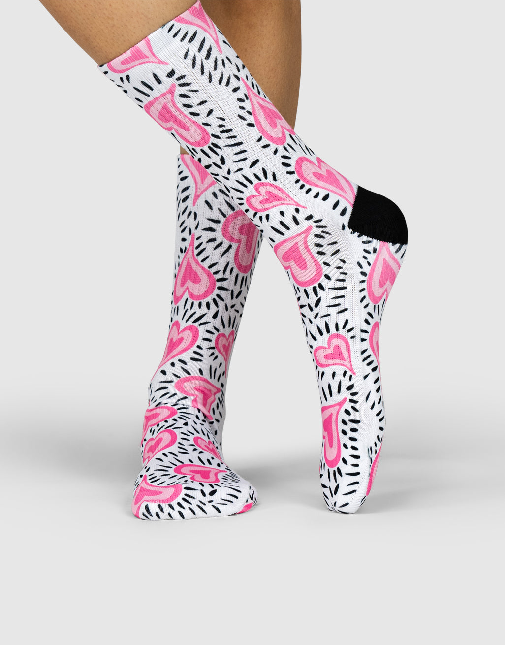 Retro Pink Hearts Socks