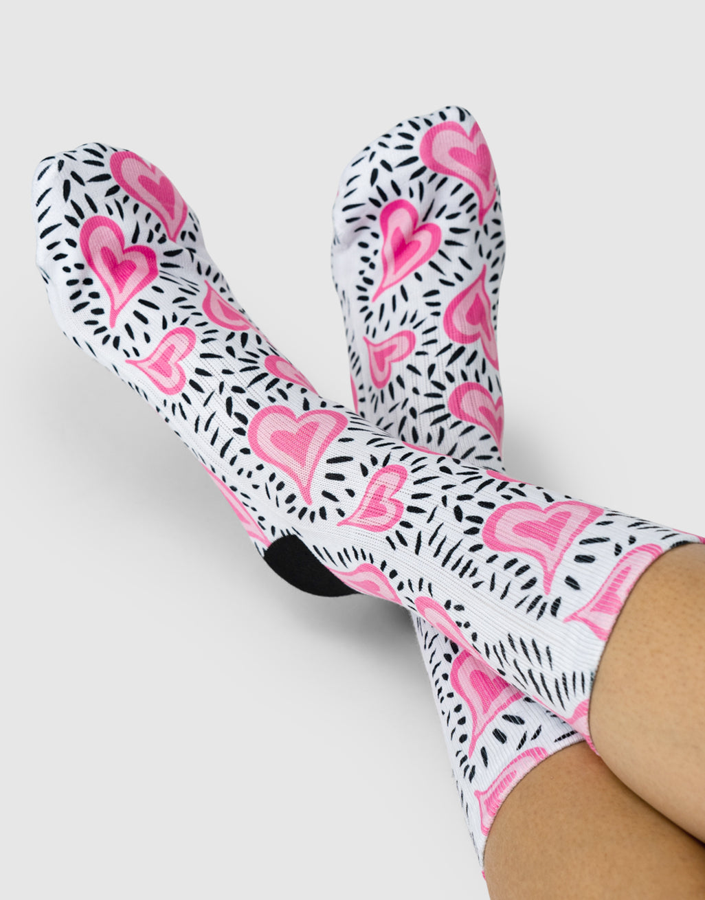 Retro Pink Hearts Socks