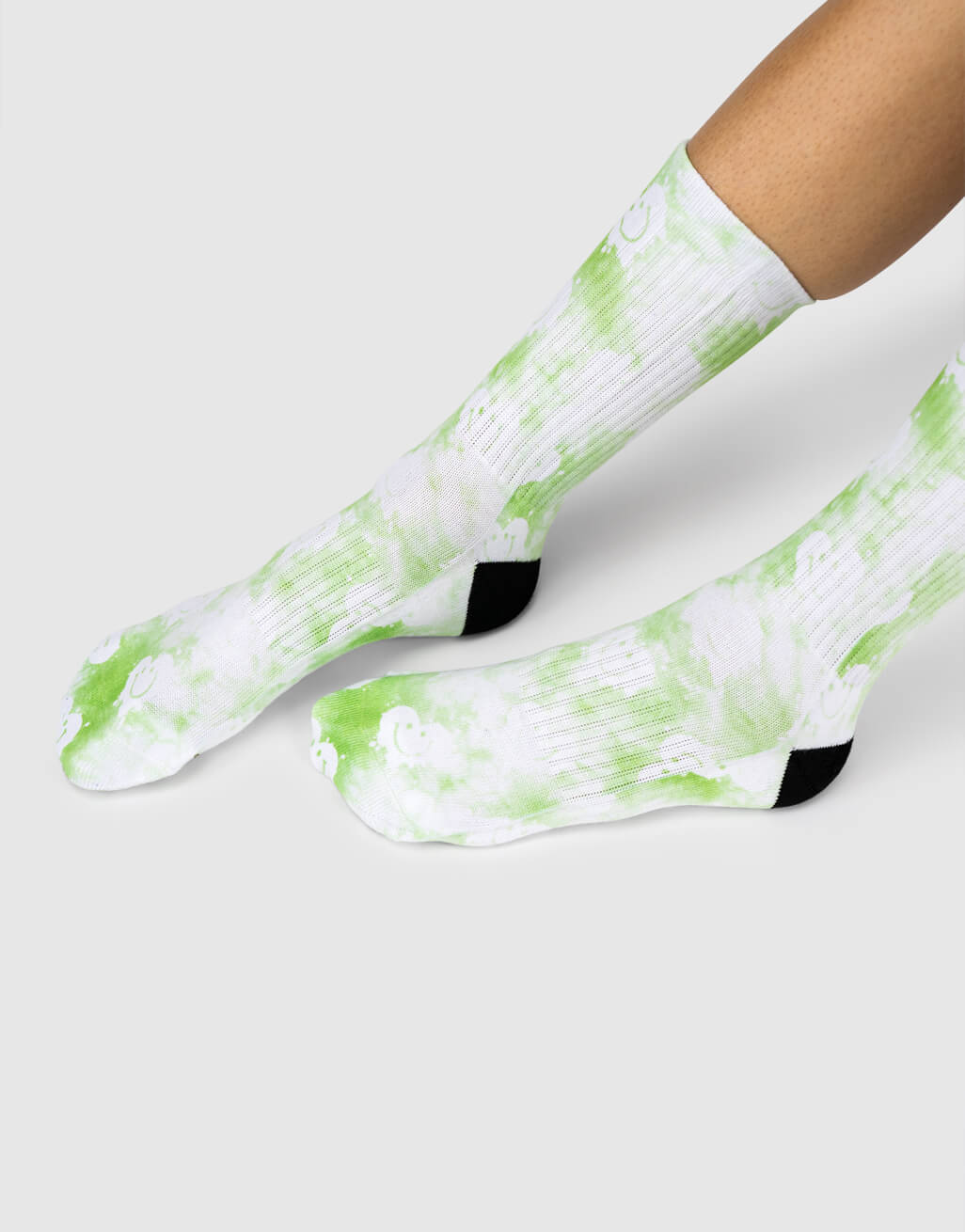 Green Smiley Tie Dye Socks