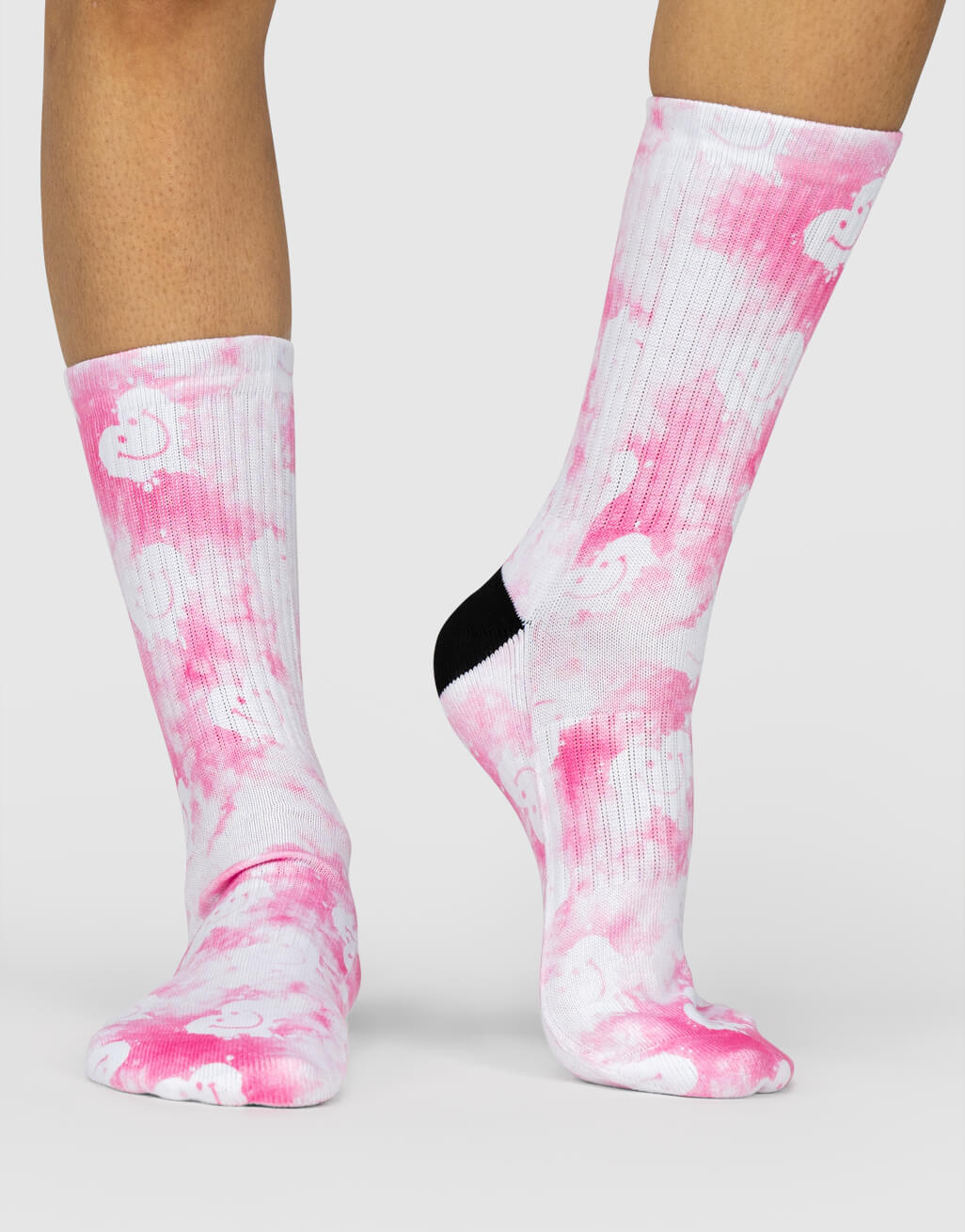 Pink Smiley Tie Dye Socks