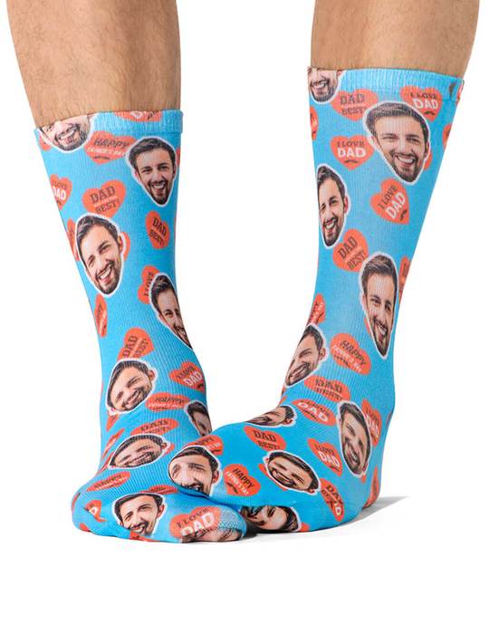 Dad Love Hearts Custom Socks