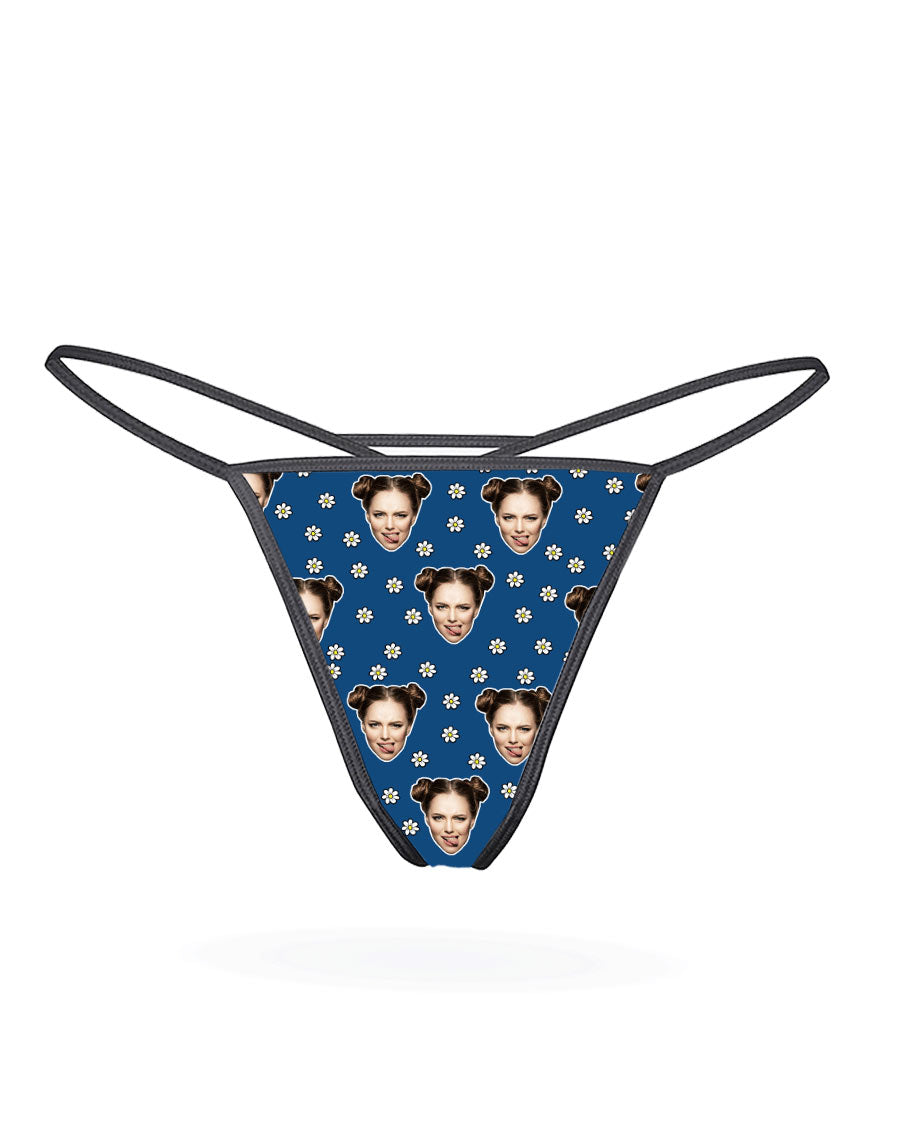 Face Daisies Custom Thong