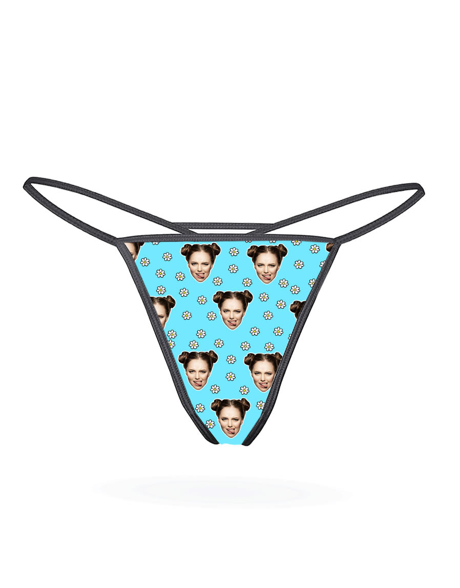 Face Daisies Custom Thong