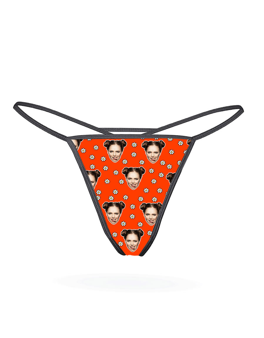 Face Daisies Custom Thong