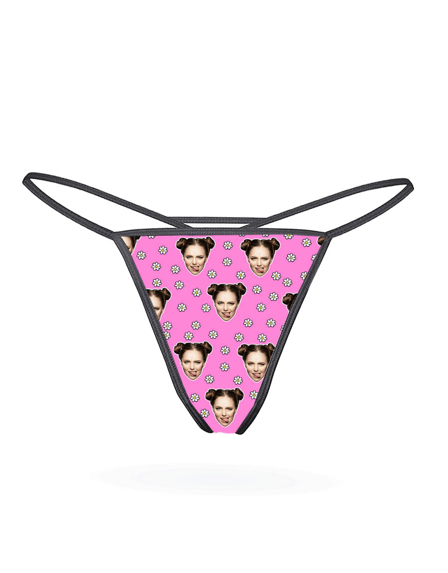 Face Daisies Custom Thong