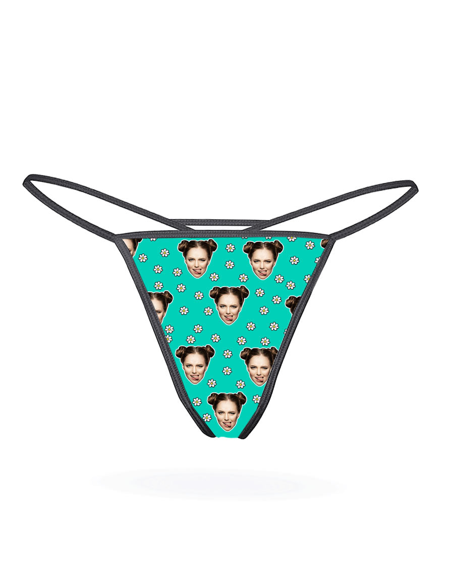 Face Daisies Custom Thong