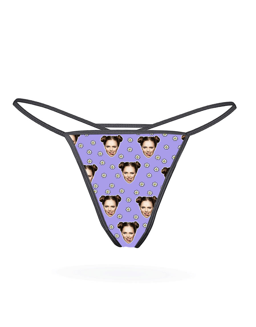 Face Daisies Custom Thong