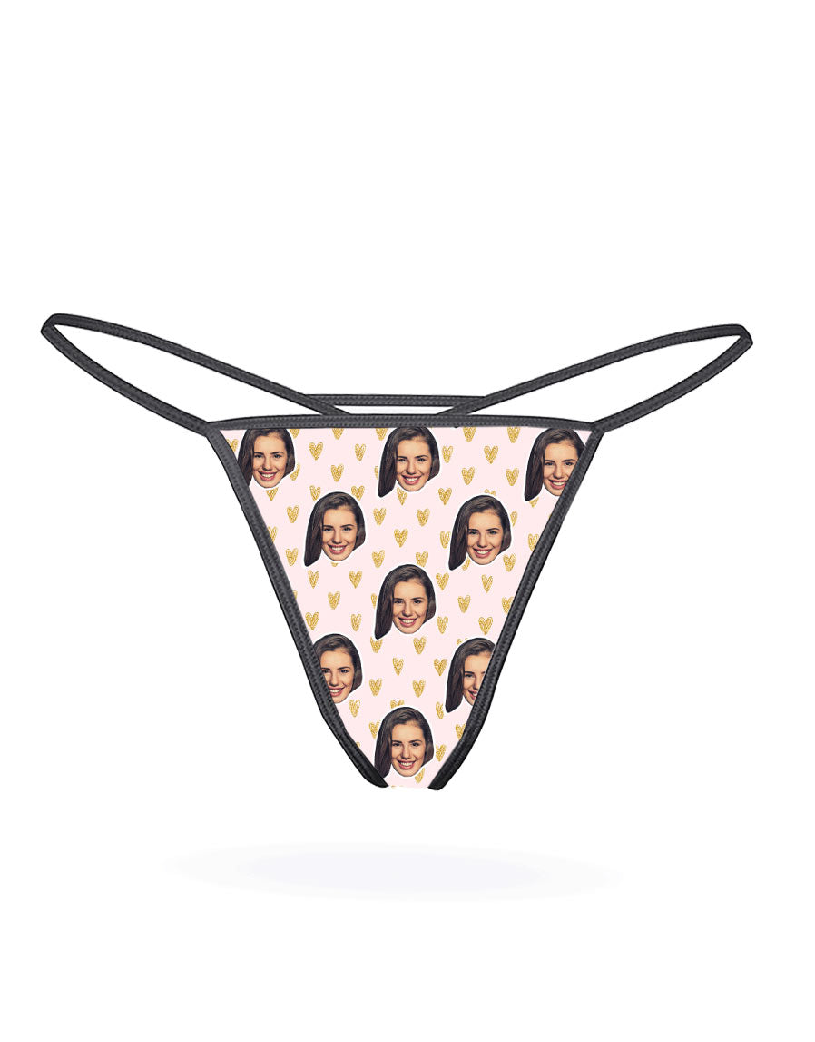 Face Hearts Custom Thong